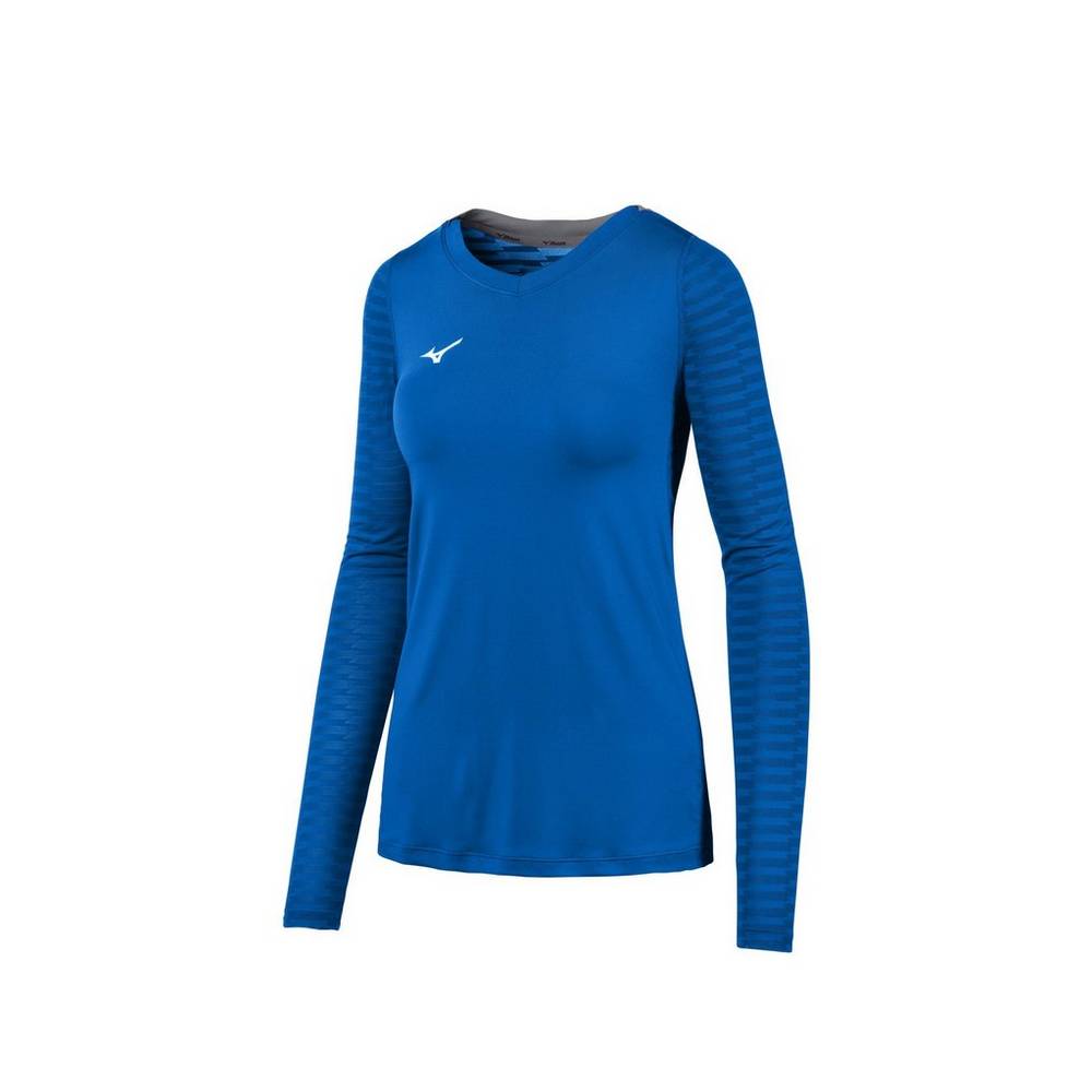 Jerseys Mizuno United Long Sleeve Mujer Azul Real Outlet VWHU-26983